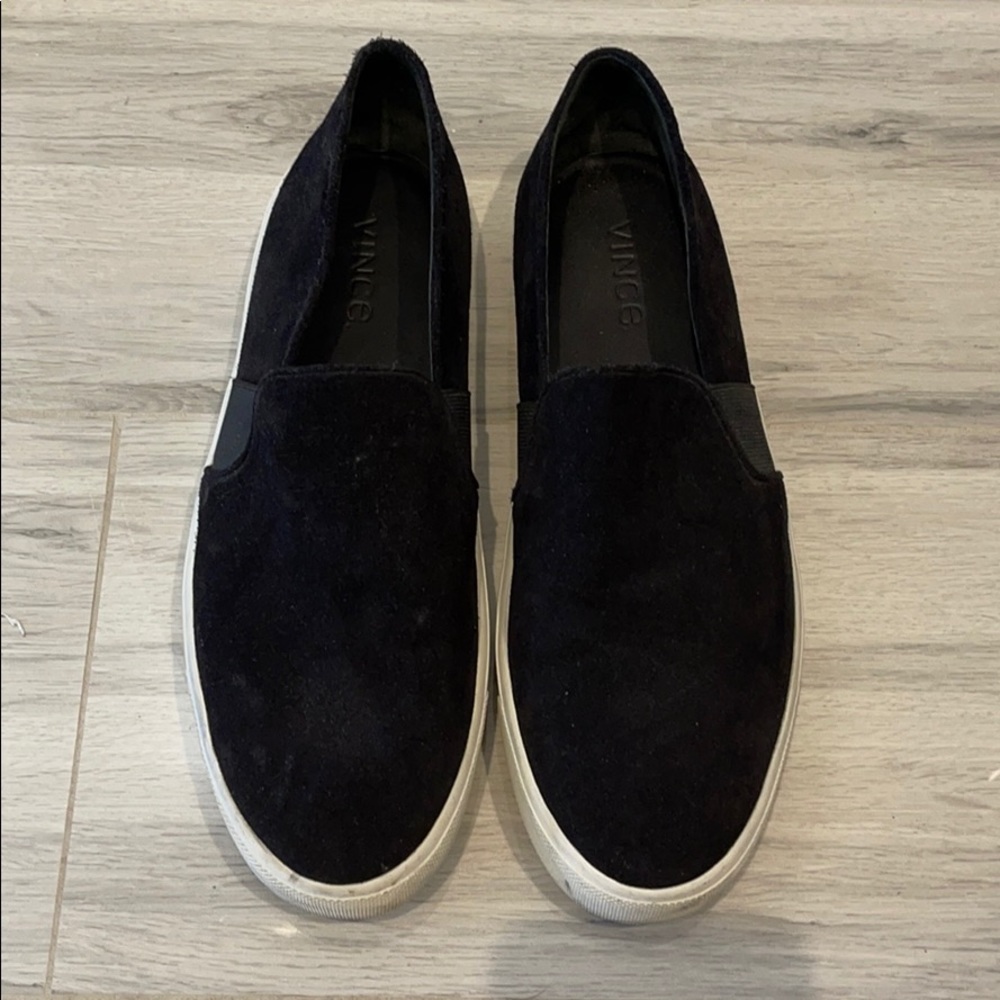 VINCE. | Black Suede Platform Sneakers